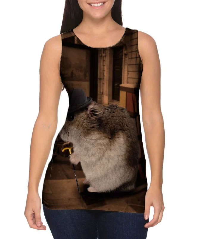 High - Neck Women's Silk Blend Tank Tops for a Luxurious FeelBowler Hat Hamster