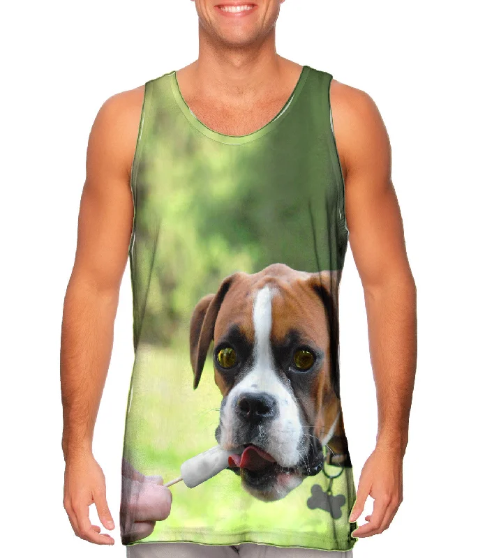 Crew Neck Women's Sustainable Tank Tops Made from Recycled MaterialsBoxer Loves Ice Cream Crew Neck Women's Sustainable Tank Tops Made from Recycled MaterialsBoxer Loves Ice Cream