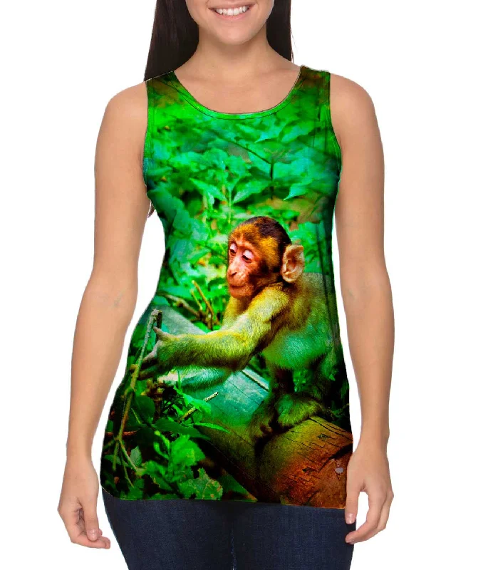 Women's Longline Tank Tops with Abstract PrintsBranch Monkey
