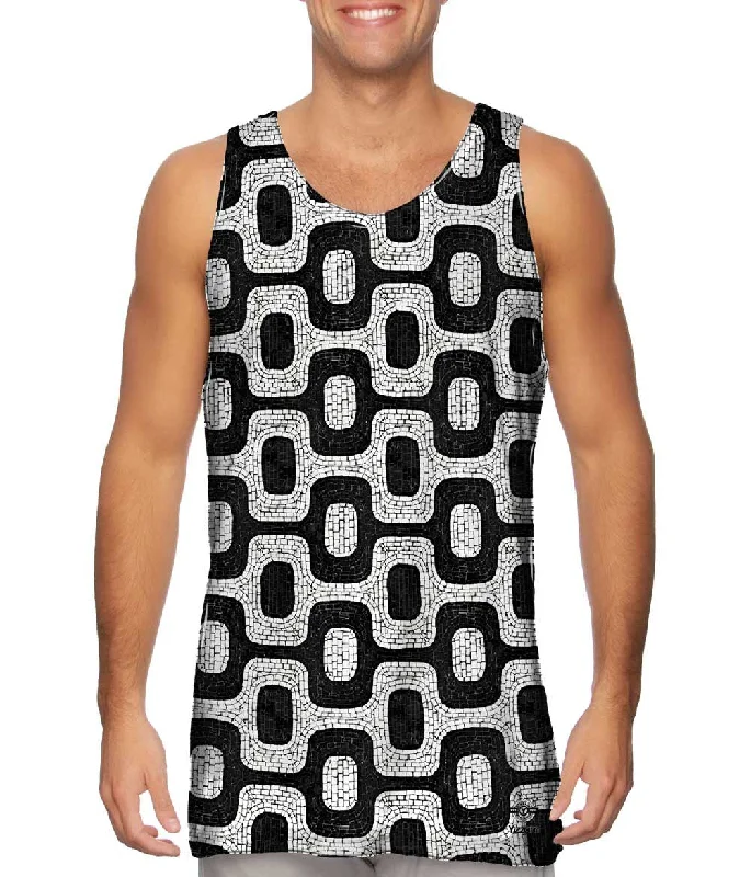 Women's Spaghetti Strap Tank Tops with Geometric PatternsBrazil Tiles Ipanema Beach