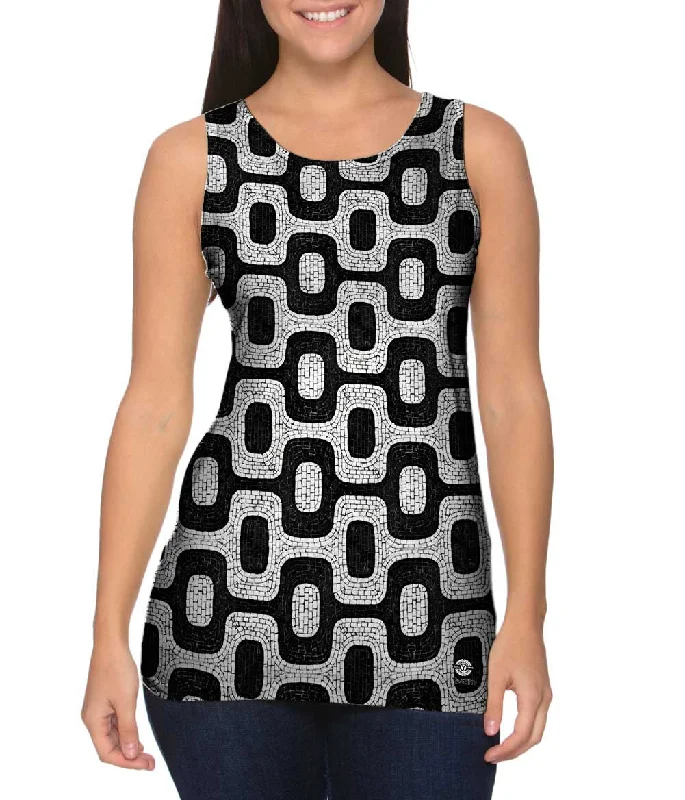 Halter Neck Women's Modal Blend Tank Tops for ComfortBrazil Tiles Ipanema Beach