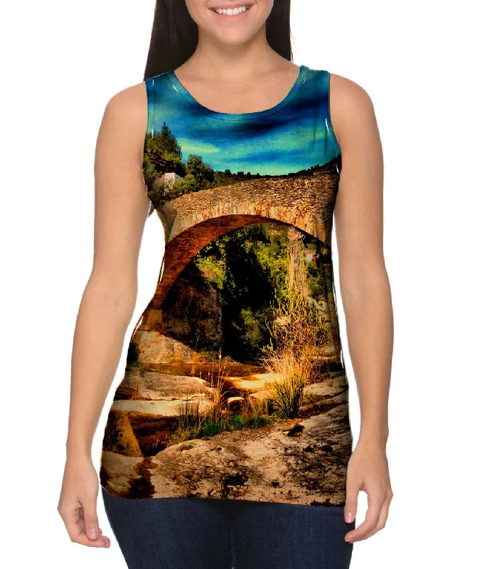 Women's Cropped Tank Tops with Vintage Band LogosBrick Bridge