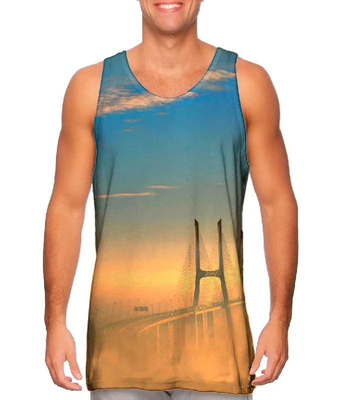 Women's Button - Down Tank Tops in Striped PatternsBridge Fog Ponte Vasco Da Gama