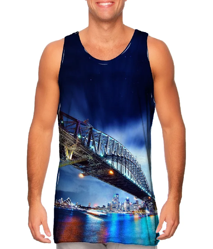 Plus Size Women's Glitter - Trimmed Tank Tops for Party NightsBridge To Sydney