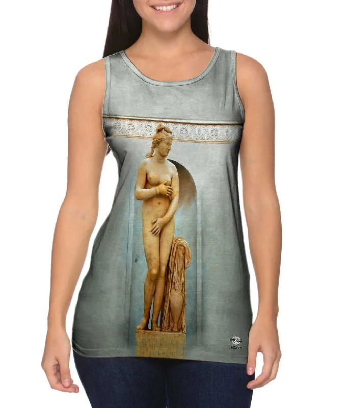 High - Neck Women's Silk Blend Tank Tops for a Luxurious Feel"Capitoline Venus Statue Musei Capitolini" High - Neck Women's Silk Blend Tank Tops for a Luxurious Feel"Capitoline Venus Statue Musei Capitolini"