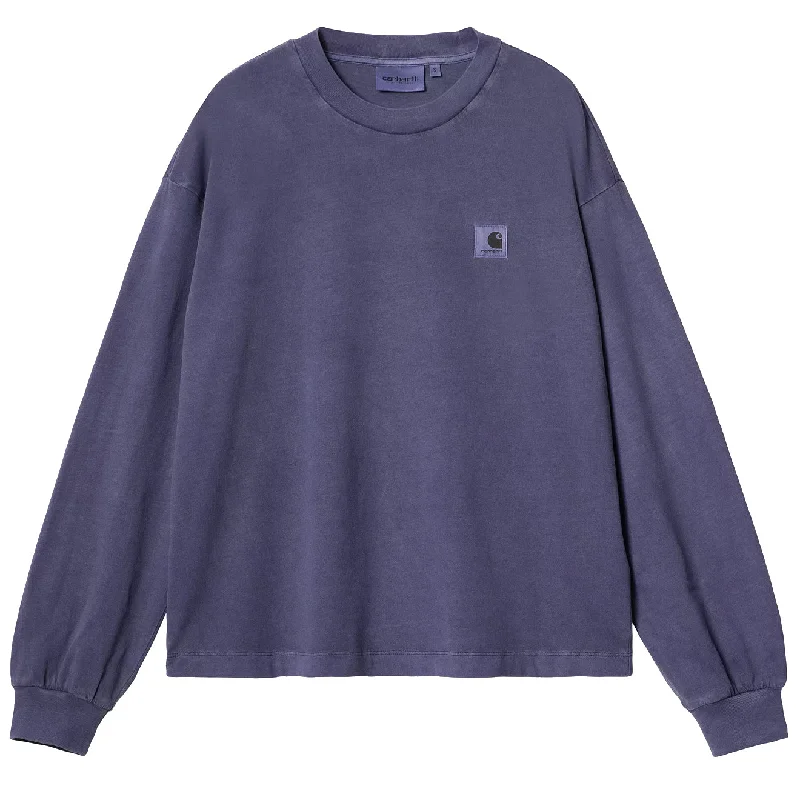 Two - tone polo shirt for a modern and stylish appearanceCarhartt WIP Womens L/S Nelson T-Shirt Aura Garment Dyed Two - tone polo shirt for a modern and stylish appearanceCarhartt WIP Womens L/S Nelson T-Shirt Aura Garment Dyed