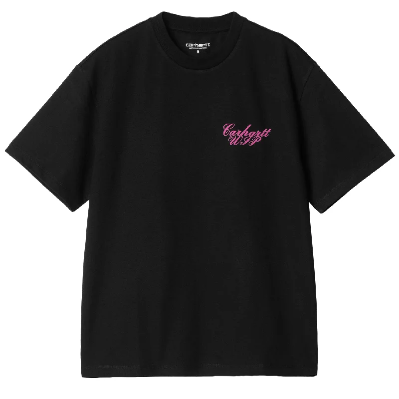 Polo shirt with a built - in bra for added supportCarhartt WIP Womens S/S Exchange T-Shirt Black / Pink Polo shirt with a built - in bra for added supportCarhartt WIP Womens S/S Exchange T-Shirt Black / Pink