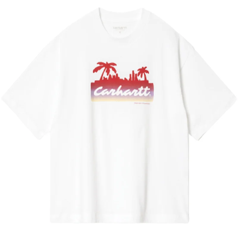 Polo shirt with a scalloped hem for a feminine detailCarhartt WIP Womens S/S Palm Script T-Shirt White Polo shirt with a scalloped hem for a feminine detailCarhartt WIP Womens S/S Palm Script T-Shirt White