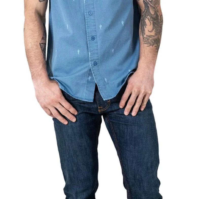 Men's slim - fit graphic t - shirts with vintage rock band printsCisco Shirt In Blue Men's slim - fit graphic t - shirts with vintage rock band printsCisco Shirt In Blue