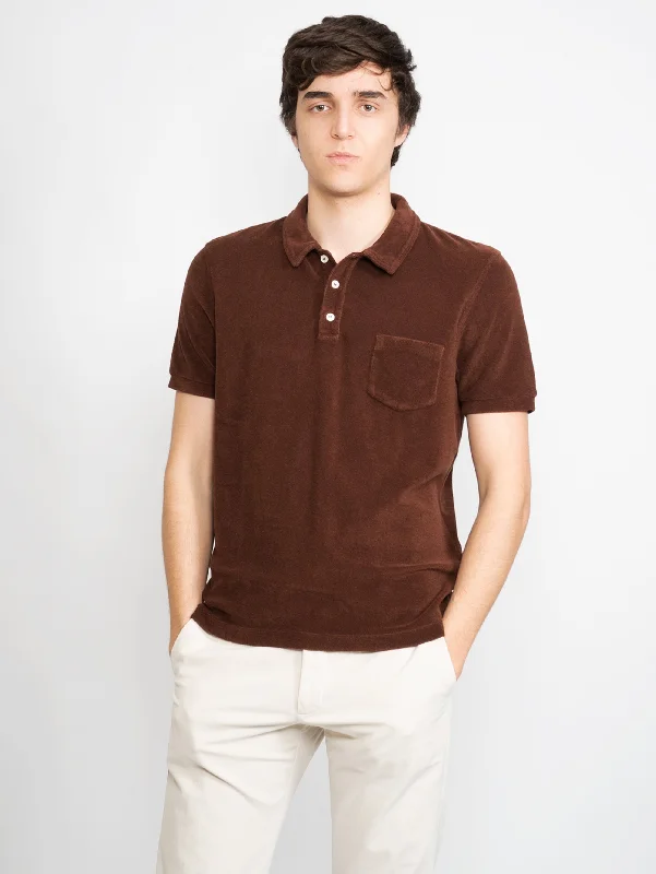 School uniform - style polo shirt with a specific logoPolo in Spugna Marrone
