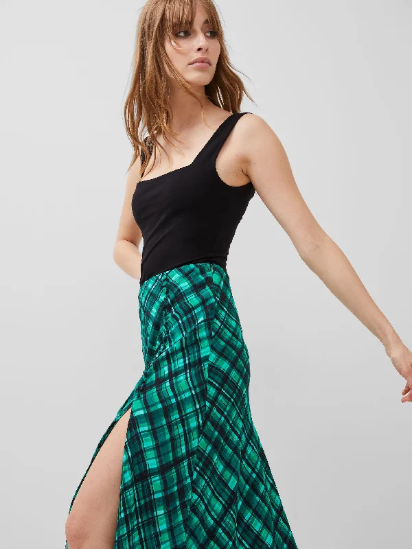 Embroidered Women Shorts with Intricate DesignsDani Eco Check Delphine Midi Skirt