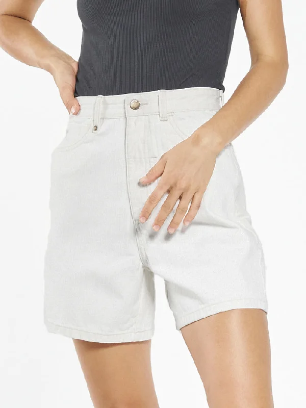 Twill Women Shorts with a Smooth Texture and DurabilityDell Stripe Koko Short - Unbleached Twill Women Shorts with a Smooth Texture and DurabilityDell Stripe Koko Short - Unbleached