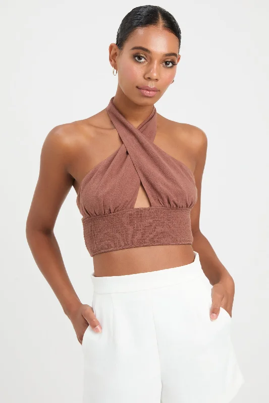 Tie - Front Women's Crop Top in Orange for a Playful and Adjustable FitDixon Cross Crop Tie - Front Women's Crop Top in Orange for a Playful and Adjustable FitDixon Cross Crop