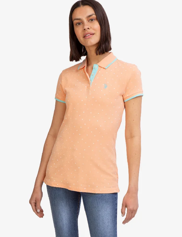 Sustainable polo shirt made from recycled materialsDOT PRINT POLO SHIRT