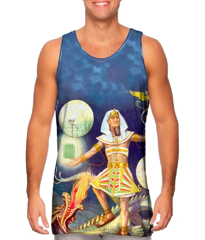 Women's Longline Tank Tops with Abstract Prints"Egypt Hermes"