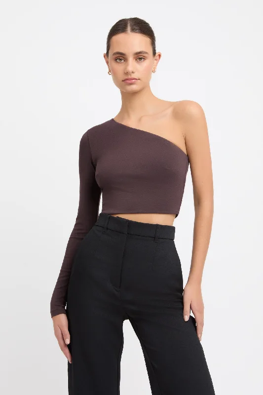 Velvet Women's Crop Top in Purple for a Luxurious and Rich - Hued Winter LookEmilia One Shoulder Top Velvet Women's Crop Top in Purple for a Luxurious and Rich - Hued Winter LookEmilia One Shoulder Top