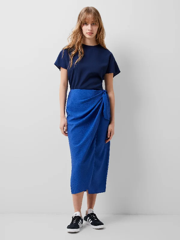 Embroidered Women Shorts with Intricate DesignsFaron Drape Midi Skirt