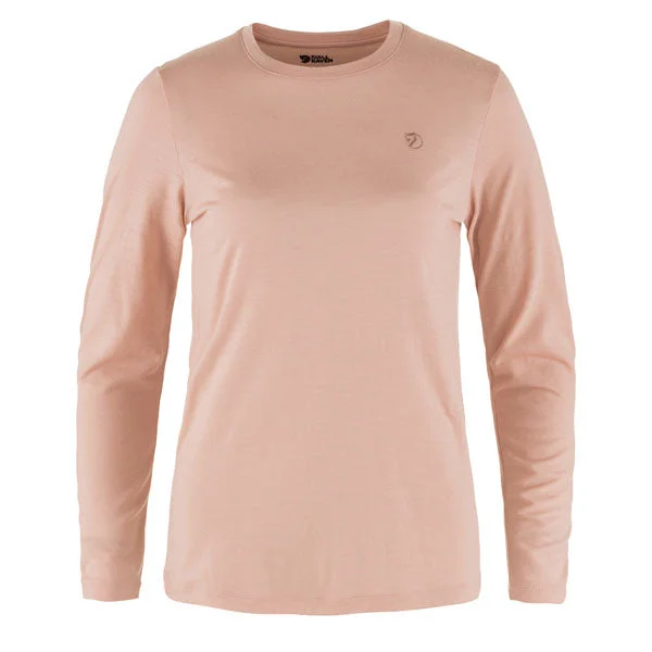 Floral print short - sleeve polo shirt for a feminine lookFjallraven Womens Abisko Wool LS Base Layer T-Shirt Chalk Rose Floral print short - sleeve polo shirt for a feminine lookFjallraven Womens Abisko Wool LS Base Layer T-Shirt Chalk Rose