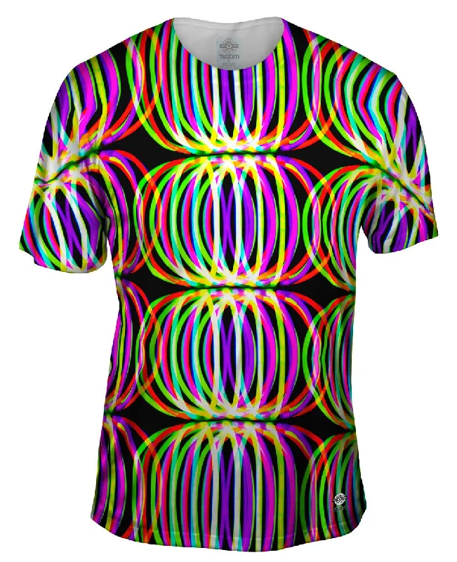 Men's short - sleeve linen t - shirts for summer beach outingsGlowsticks Ball Globe