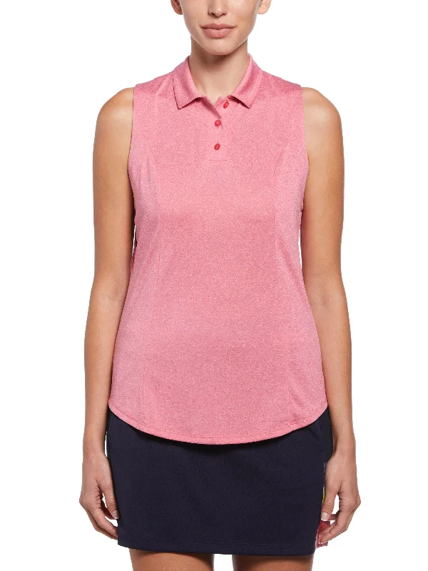 Button - through back polo shirt for a unique designWomens Heather Golf Polo