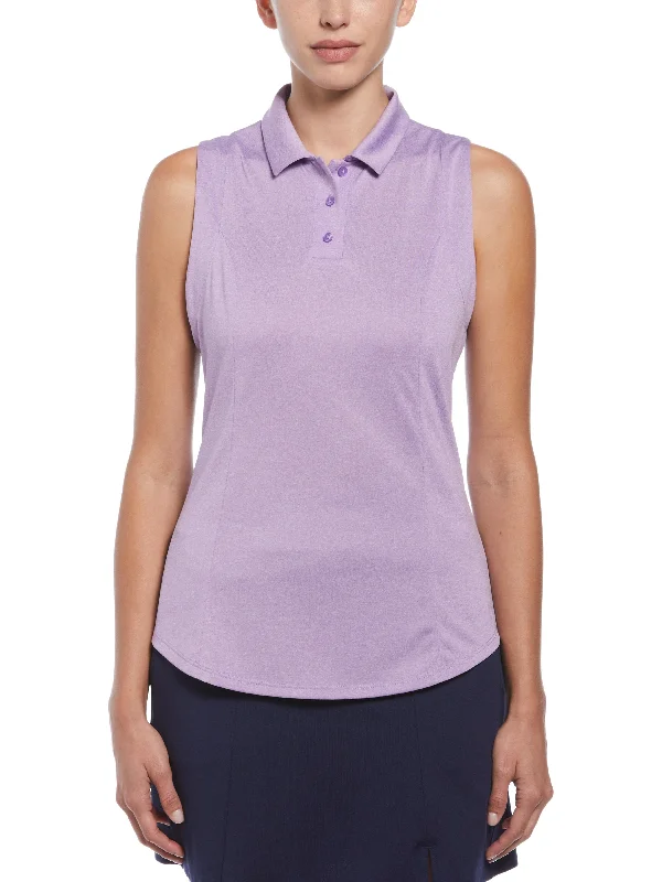 Hand - wash only polo shirt with delicate embroideryWomens Heather Golf Polo
