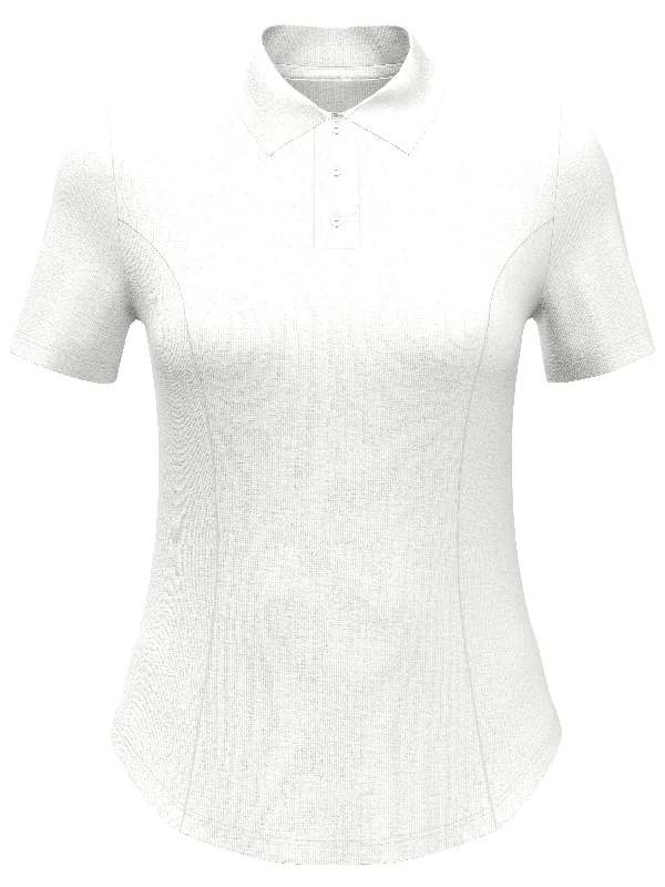 Floral print short - sleeve polo shirt for a feminine lookWomens Heather Golf Polo
