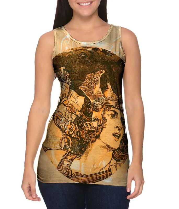 Plus Size Women's Embroidered Tank Tops in Boho Styles"Hero And Horse"