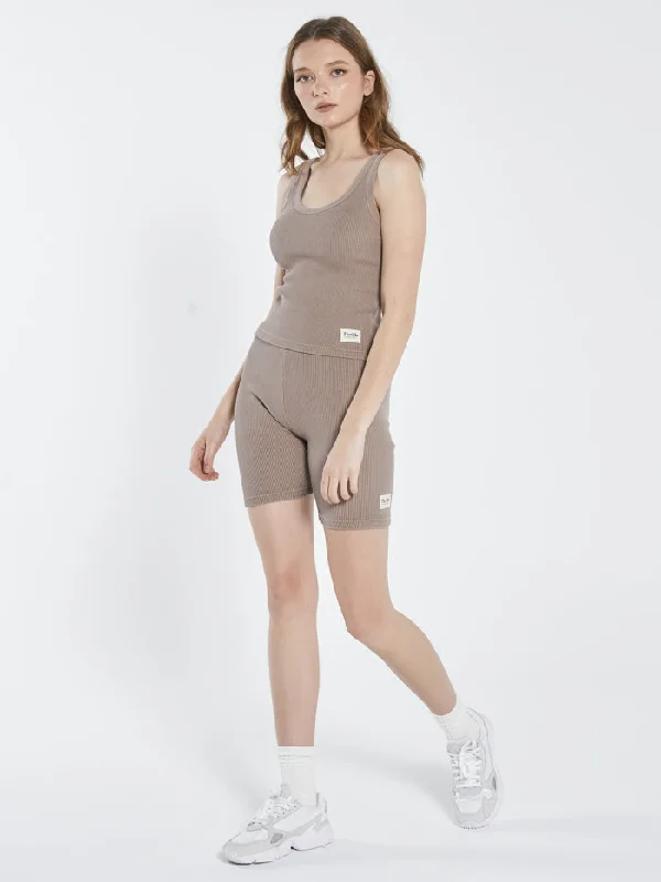Solid Color Women Shorts in Bright Hues for a Bold StatementHiatus Waffle Bike Short - Yak Solid Color Women Shorts in Bright Hues for a Bold StatementHiatus Waffle Bike Short - Yak