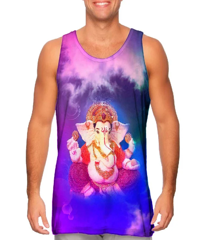 Women's Longline Tank Tops with Abstract Prints"Hindu God Ganesha Ganpathy"