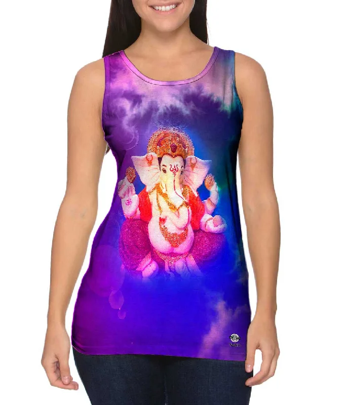V - Neck Women's Moisture - Wicking Tank Tops for Running"Hindu God Ganesha Ganpathy" V - Neck Women's Moisture - Wicking Tank Tops for Running"Hindu God Ganesha Ganpathy"