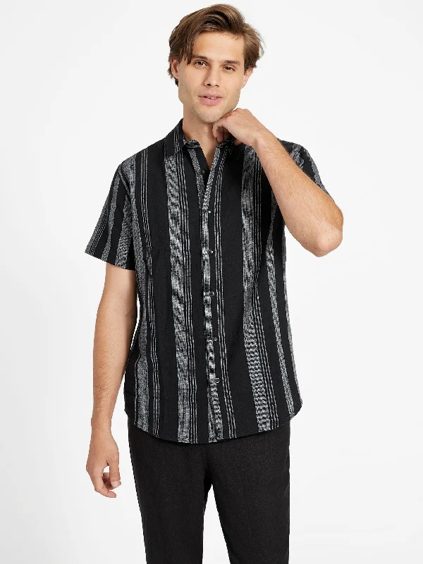 Men's printed Hawaiian t - shirts for tropical vacationsJerry Striped Shirt