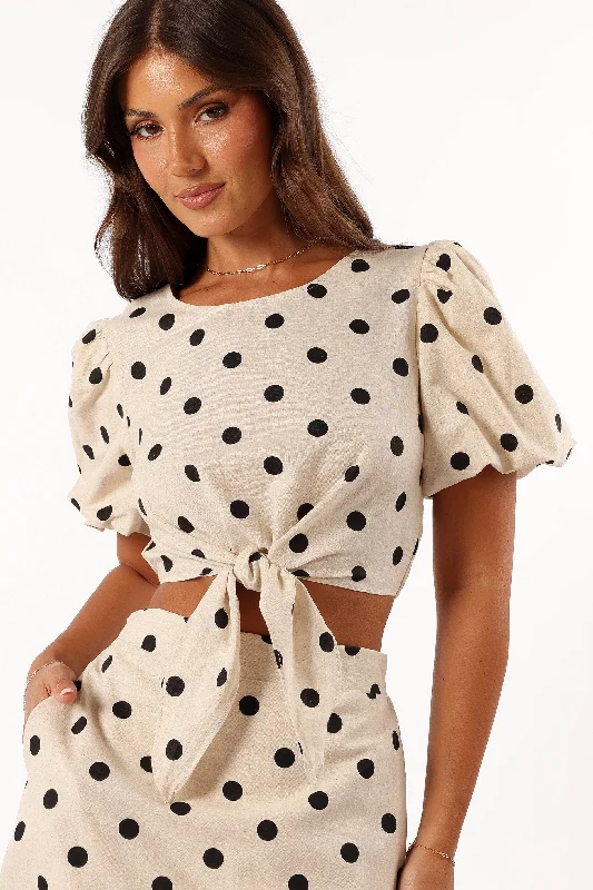 Tie - Front Women's Crop Top in Orange for a Playful and Adjustable FitKelce Top - Beige Tie - Front Women's Crop Top in Orange for a Playful and Adjustable FitKelce Top - Beige