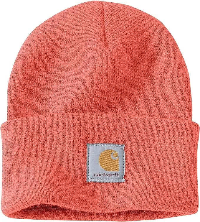 Plaid Women Long Sleeve Top for a Preppy VibeA18 Knit Cuffed Beanie - Coral Glow