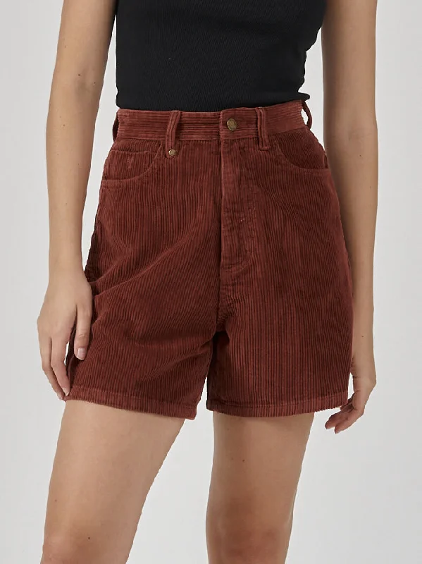 Cuffed Women Shorts for a Laid - Back and Trendy LookKoko Cord Short - Burnt Henna