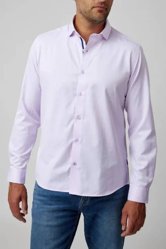 Men's long - sleeve henley t - shirts with button - down placketsLong Sleeve Dry Touch Shirt In Lavender Men's long - sleeve henley t - shirts with button - down placketsLong Sleeve Dry Touch Shirt In Lavender
