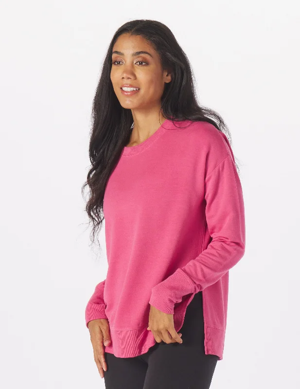 Metallic Accent Women Long Sleeve Top for a Glamorous LookLounge Long Sleeve Sorbet