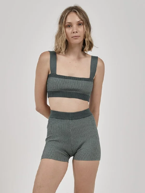 Patterned Geometric Women Shorts for a Modern AppealLove Me Not Knit Short - Mallard Green Patterned Geometric Women Shorts for a Modern AppealLove Me Not Knit Short - Mallard Green