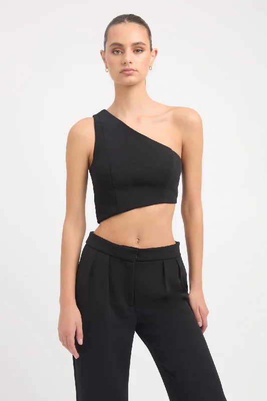 Plunging V - Neck Women's Crop Top in Red for a Bold and Sexy StatementLux One Shoulder Top Plunging V - Neck Women's Crop Top in Red for a Bold and Sexy StatementLux One Shoulder Top