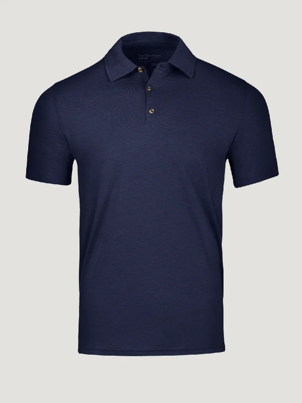 Ruffled cuffs polo shirt for a more elegant touchMidnight Blue Torrey Polo