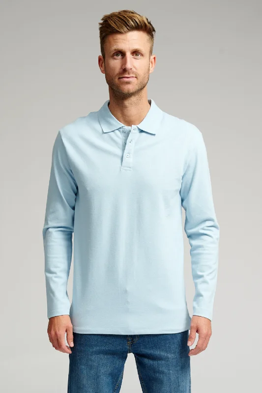 Maternity polo shirt for pregnant women's comfortMuscle Langærmet Polo Shirt - Lyseblå Maternity polo shirt for pregnant women's comfortMuscle Langærmet Polo Shirt - Lyseblå