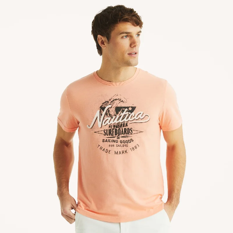 Men's ribbed t - shirts with a textured finish for added styleNautica Mens Sustainably Crafted Surfboards Graphic T-Shirt Men's ribbed t - shirts with a textured finish for added styleNautica Mens Sustainably Crafted Surfboards Graphic T-Shirt