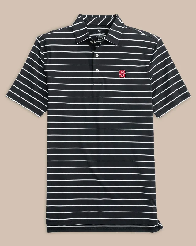 Hand - wash only polo shirt with delicate embroideryNC State Wolfpack brrr°®-eeze Desmond Stripe Polo Hand - wash only polo shirt with delicate embroideryNC State Wolfpack brrr°®-eeze Desmond Stripe Polo