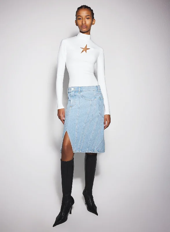 Solid Color Women Shorts in Bright Hues for a Bold Statementblue spiral denim skirt