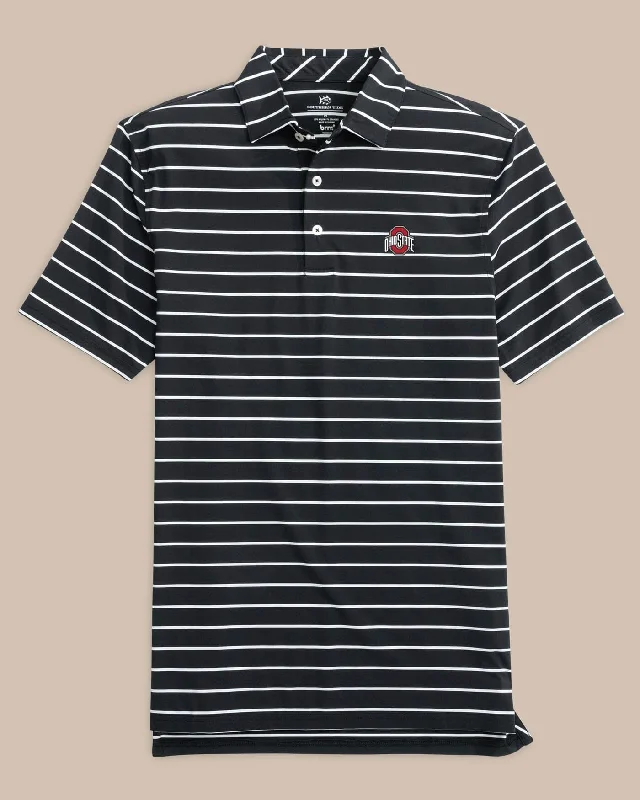 Retro - style polo shirt with a vintage logoOhio State Buckeyes brrr°®-eeze Desmond Stripe Polo Retro - style polo shirt with a vintage logoOhio State Buckeyes brrr°®-eeze Desmond Stripe Polo