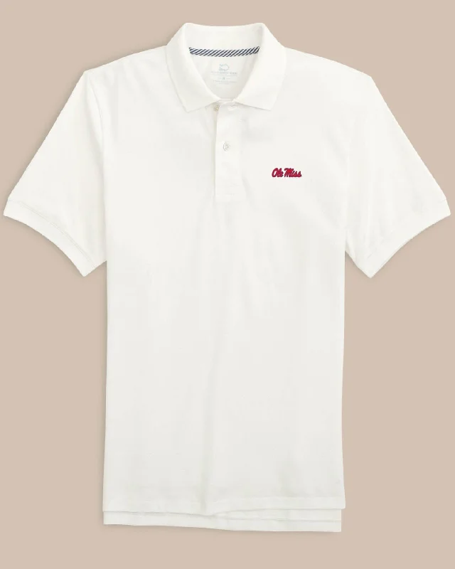 Sheer mesh panel polo shirt for a trendy twistOle Miss Skipjack Polo Shirt