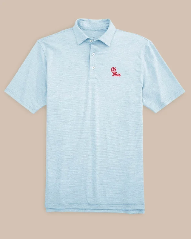 Long - sleeve polo shirt in lightweight polyester for layeringOle Miss Stacked Driver Spacedye Polo Shirt Long - sleeve polo shirt in lightweight polyester for layeringOle Miss Stacked Driver Spacedye Polo Shirt