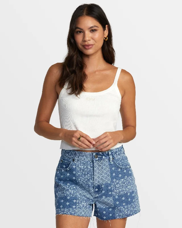 Ruffled Hem Women Shorts to Add a Feminine TouchPacific Denim Shorts - Blue Rinse