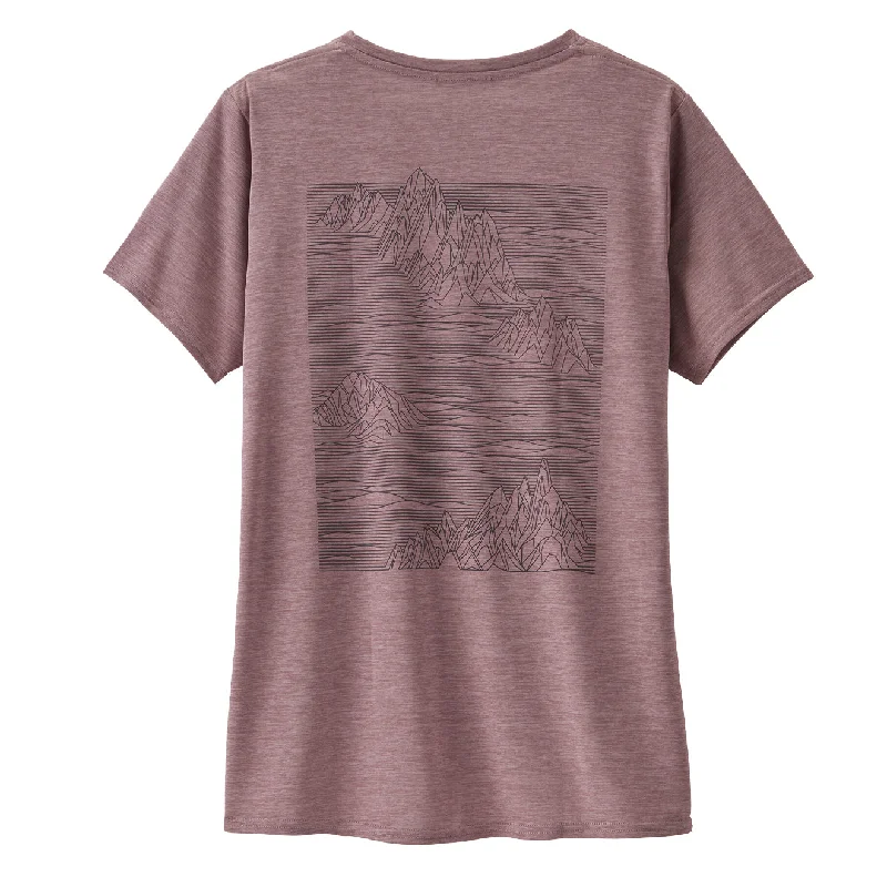 Sleeveless polo shirt for hot summer daysPatagonia Womens Cap Cool Daily Graphic Shirt Strataspire / Stormy Mauve X-Dye