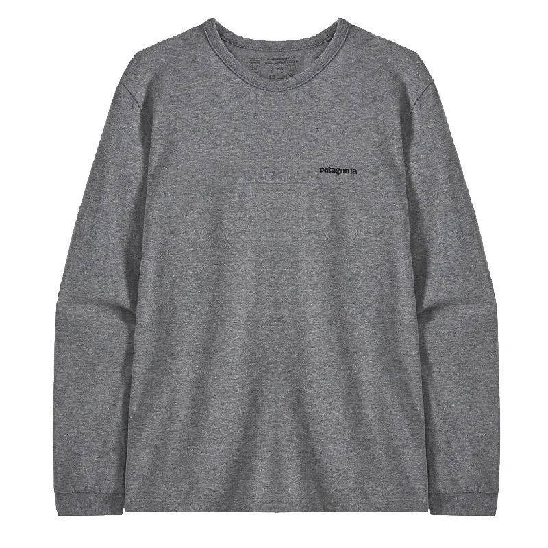 Geo - print polo shirt for a contemporary stylePatagonia Womens L/S P-6 Logo Responsibili-Tee Gravel Heather