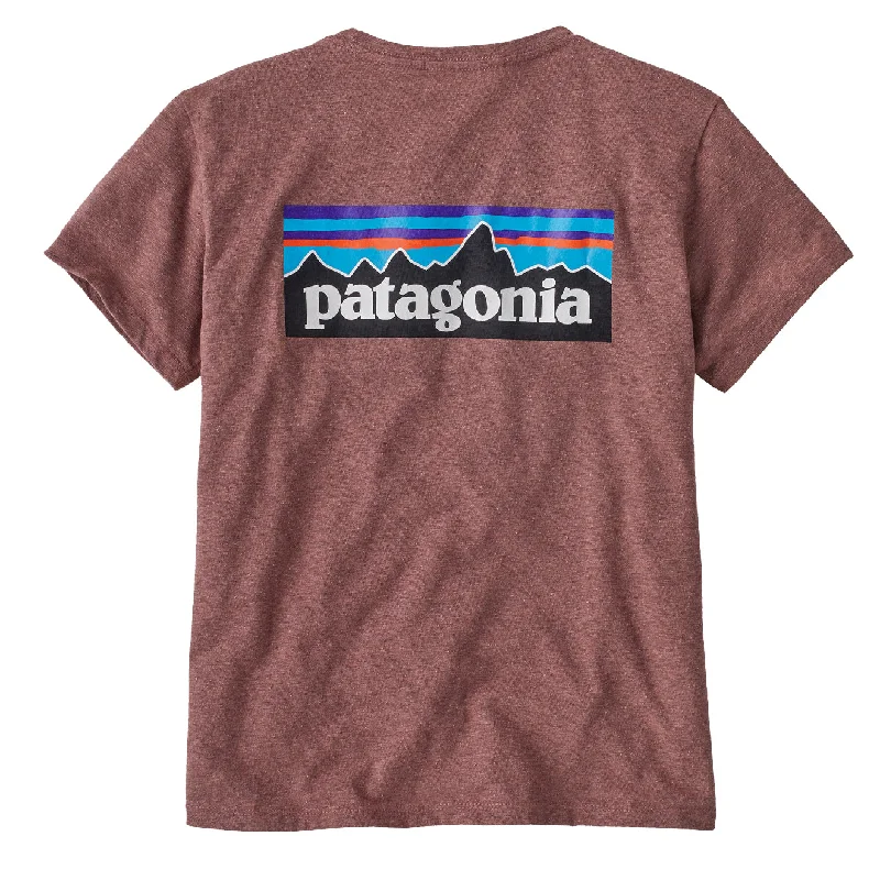 Puffed - sleeve polo shirt for a fashionable silhouettePatagonia Womens P-6 Logo Responsibili-Tee Dulse Mauve